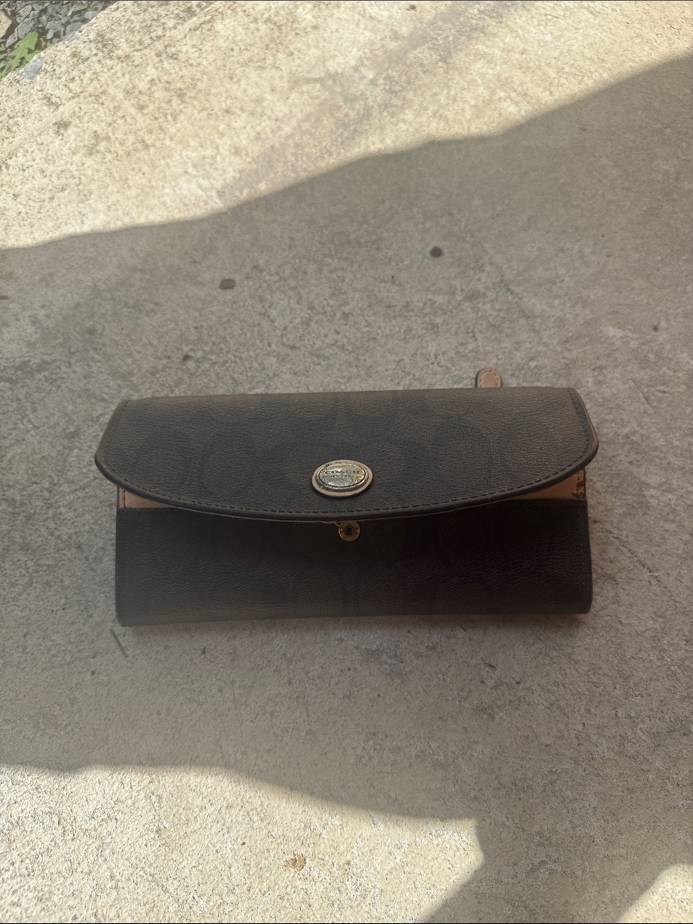 Coach Brown Signature Leather Fold Wallet